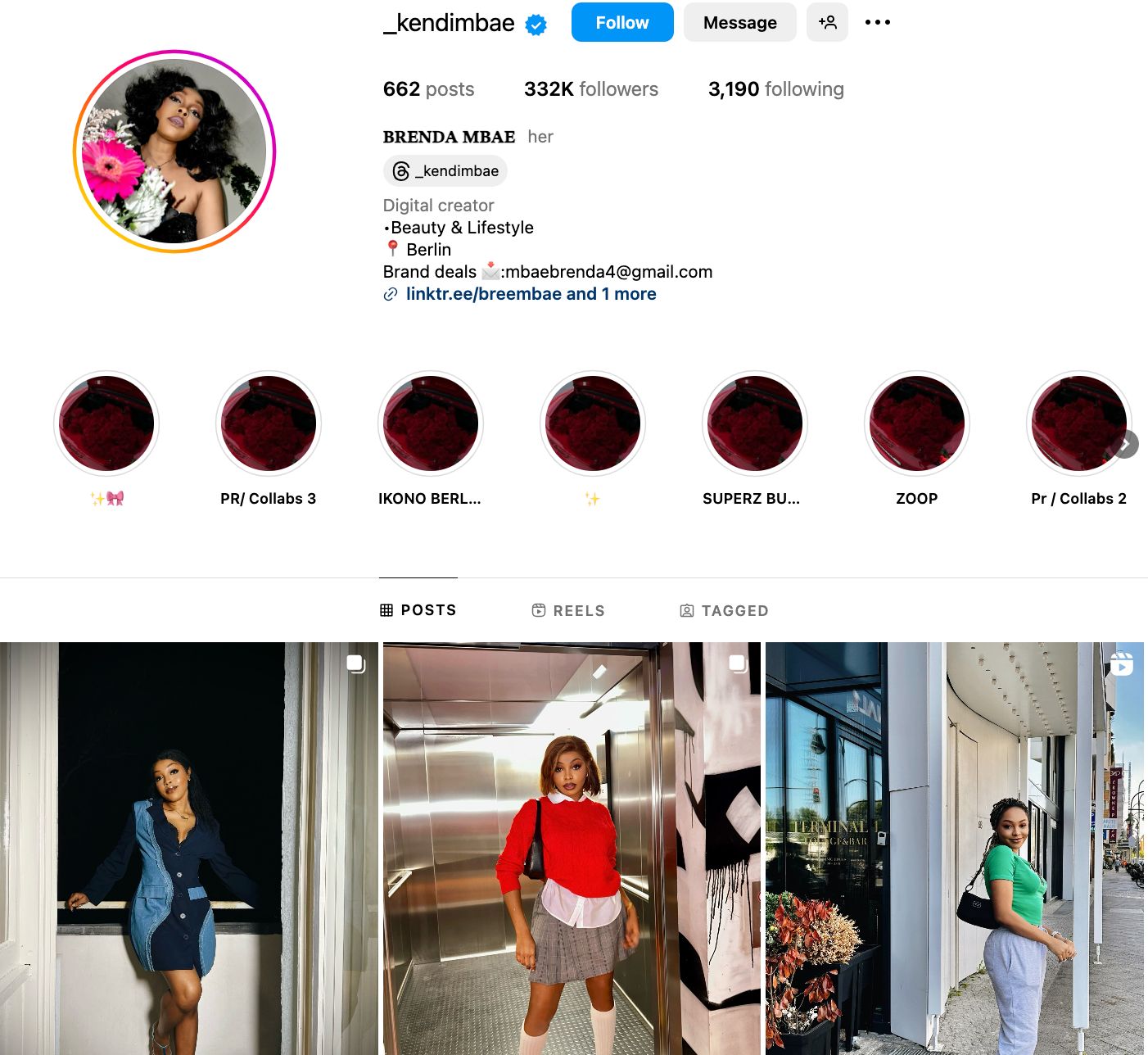 Brenda Mbae Instagram Profile