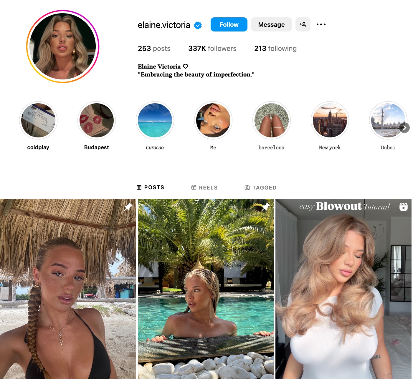 Elaine Victoria Instagram Profile
