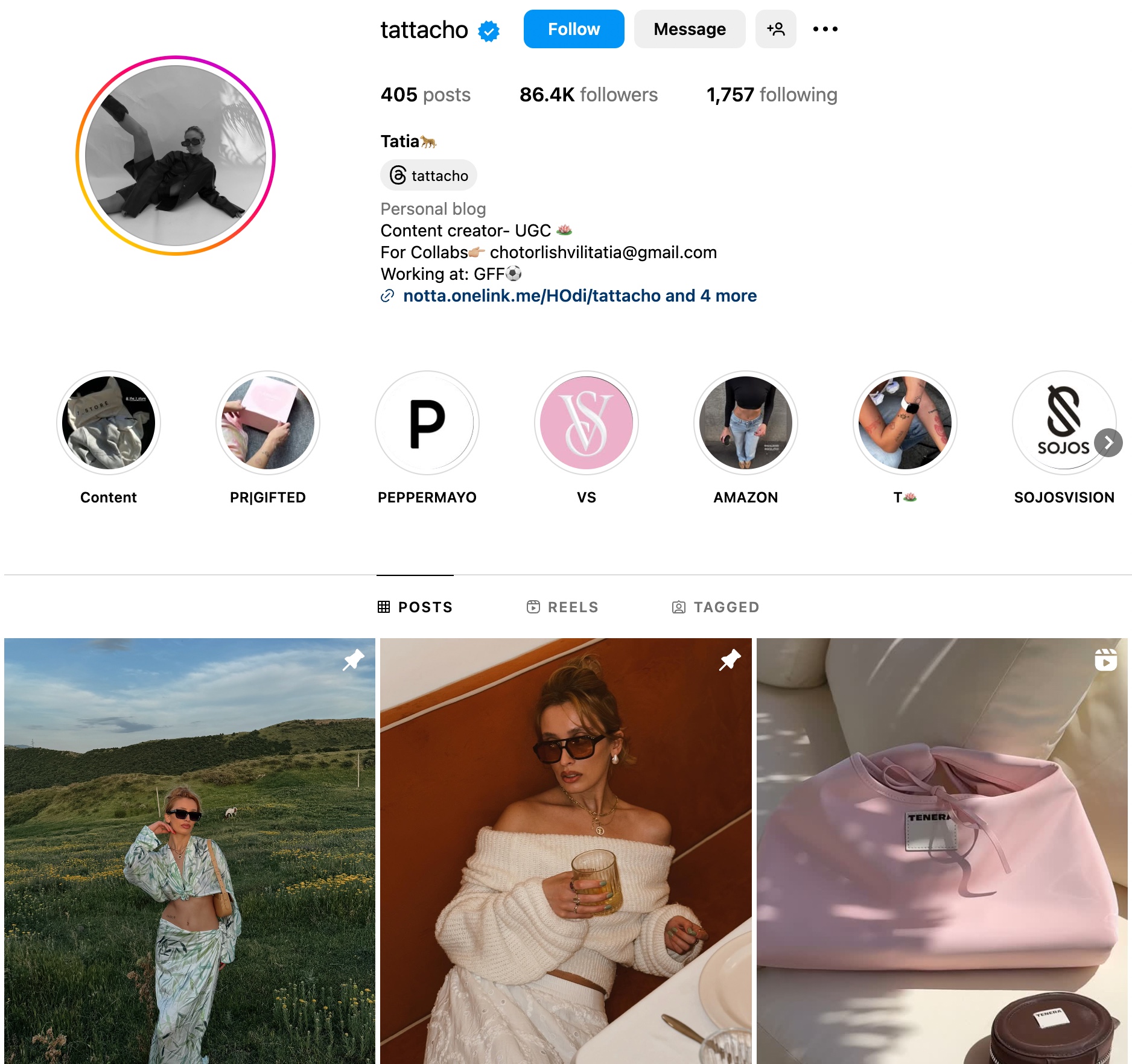 Tatia Instagram Profile